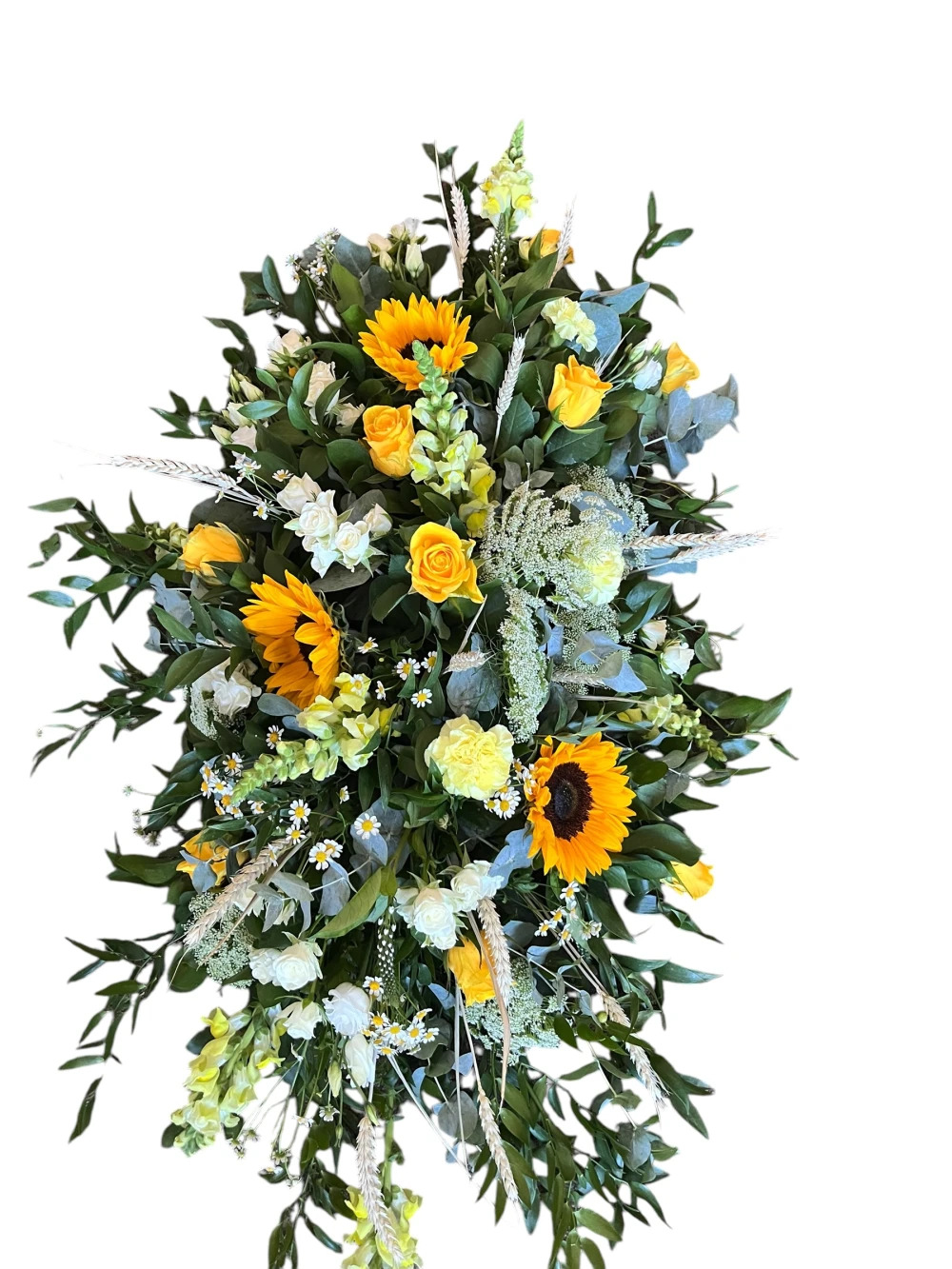 Yellow and White Coffin Spray Product Image